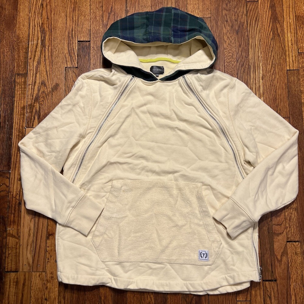Tackma Men's Hoodie Size Large Used 100% Cotton Sweatshirt Tan